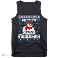Frosty Swoleman Funny Christmas Workout Gym Weight Lifting Tank Top thumb 0
