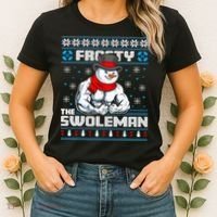 Frosty Swoleman Funny Christmas Workout Gym Weight Lifting Women's T-Shirt thumb 2