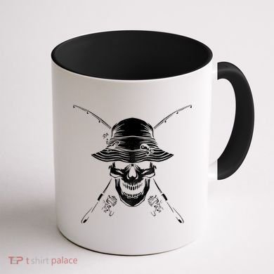 Fishing Skull Coffee Mug back