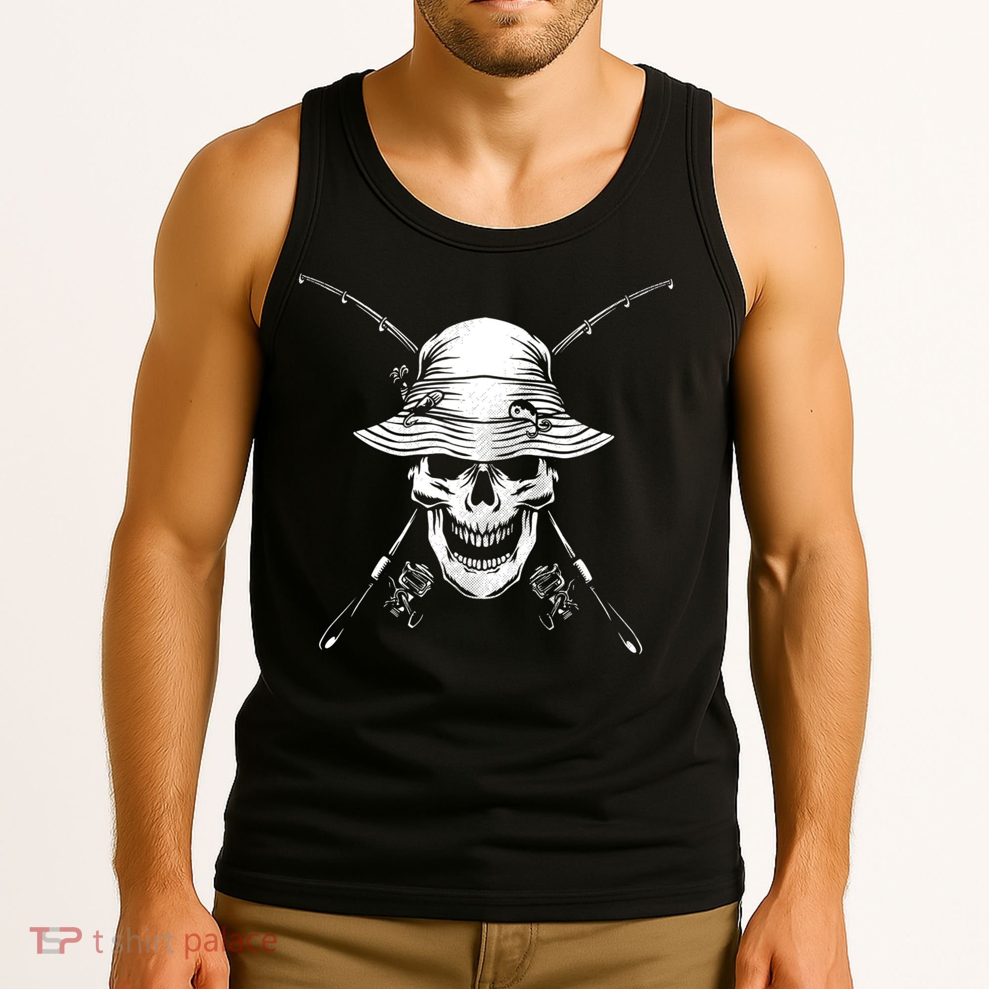 Fishing Skull Tank Top