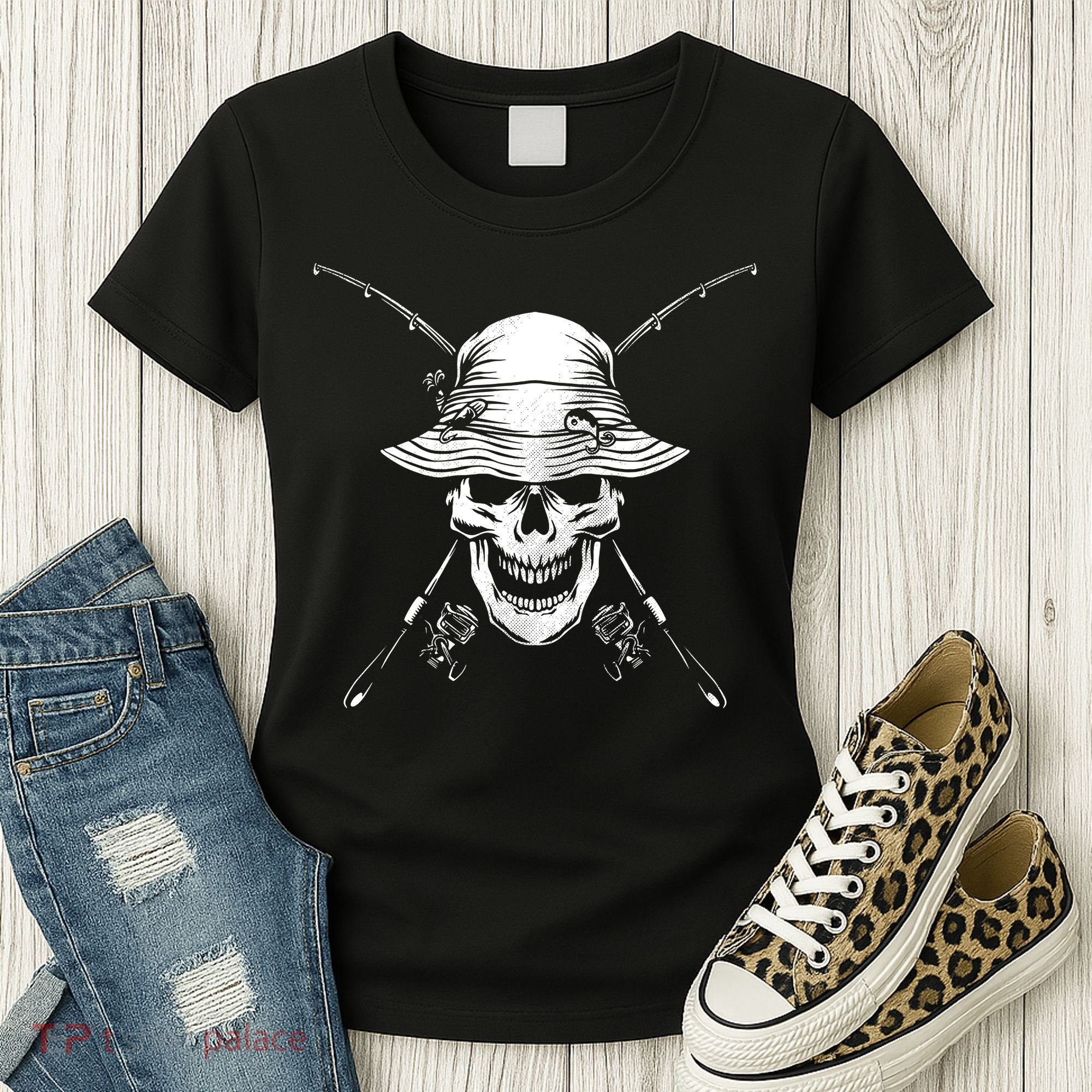 Fishing Skull Women's T-Shirt