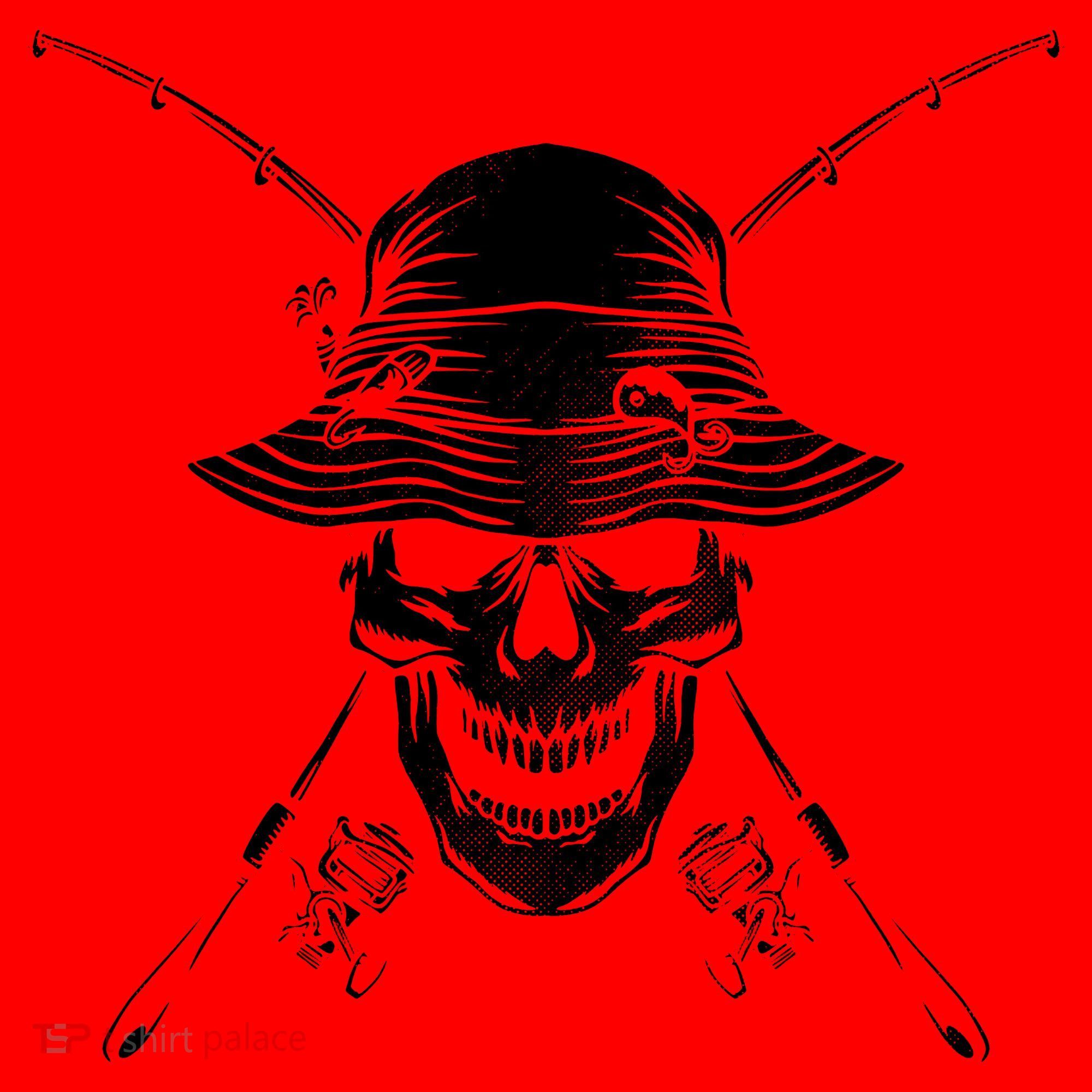 Fishing Skull Santa Hat