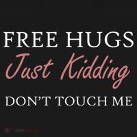 Funny Sarcastic Free Hugs Just Ding Don't Touch Me Gift Bucket Hat thumb 4