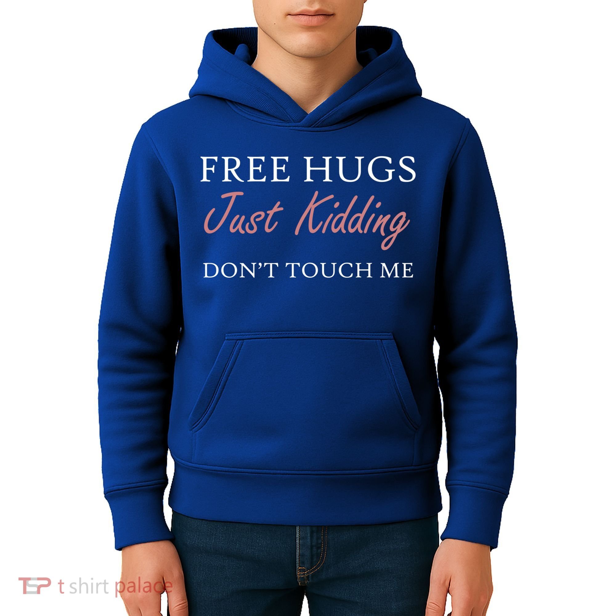 Funny Sarcastic Free Hugs Just Ding Don't Touch Me Gift Kids Hoodie