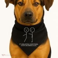 Funny Stick Figure Inflation Cost Arm And A Leg Pun Humor USA-Made Doggie Bandana thumb 1