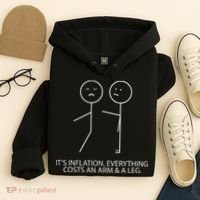 Funny Stick Figure Inflation Cost Arm And A Leg Pun Humor Hoodie thumb 4