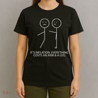 Funny Stick Figure Inflation Cost Arm And A Leg Pun Humor T-Shirt thumb 4