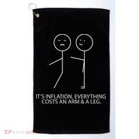 Funny Stick Figure Inflation Cost Arm And A Leg Pun Humor Golf Towel thumb 0