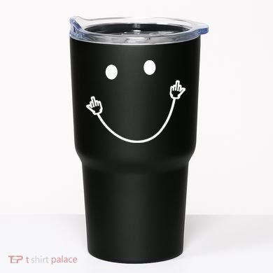 Funny Smile Face Middle Finger Sarcasm Meme Quote Gift Tumbler