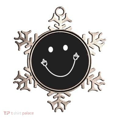 Funny Smile Face Middle Finger Sarcasm Meme Quote Gift Ornament