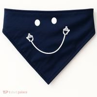 Funny Smile Face Middle Finger Sarcasm Meme Quote Gift USA-Made Doggie Bandana thumb 0