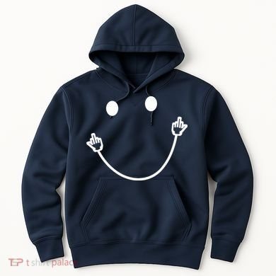 Funny Smile Face Middle Finger Sarcasm Meme Quote Gift Hoodie