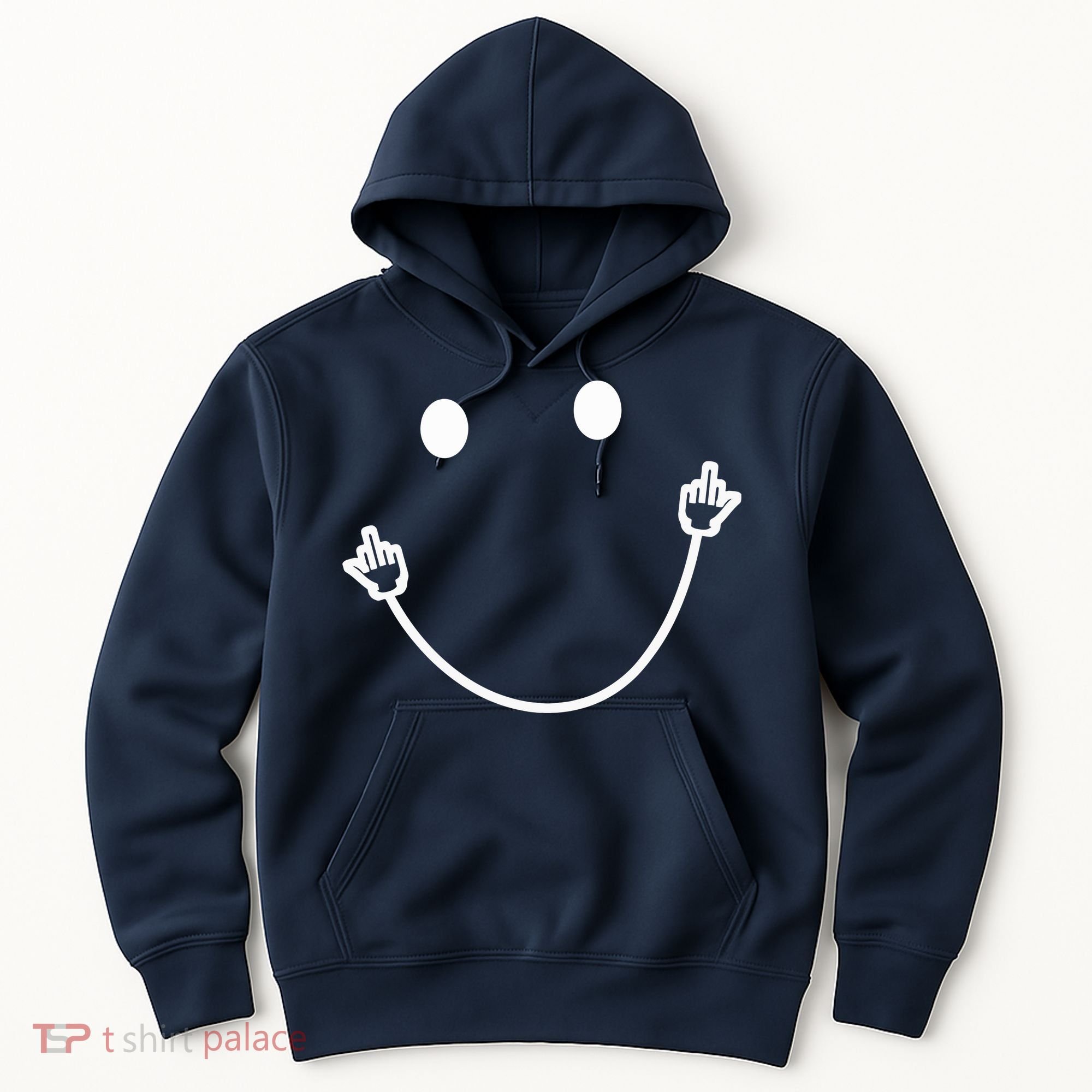 Funny Smile Face Middle Finger Sarcasm Meme Quote Gift Hoodie