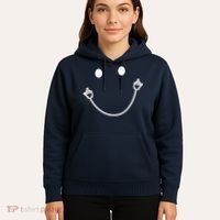 Funny Smile Face Middle Finger Sarcasm Meme Quote Gift Hoodie thumb 5