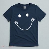 Funny Smile Face Middle Finger Sarcasm Meme Quote Gift T-Shirt thumb 5