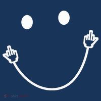 Funny Smile Face Middle Finger Sarcasm Meme Quote Gift T-Shirt thumb 7
