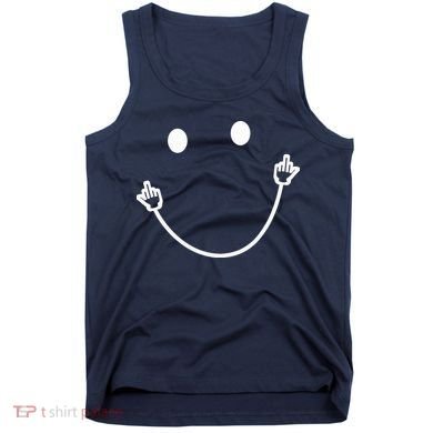 Funny Smile Face Middle Finger Sarcasm Meme Quote Gift Tank Top