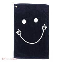 Funny Smile Face Middle Finger Sarcasm Meme Quote Gift Golf Towel thumb 0