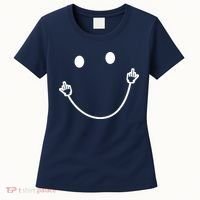 Funny Smile Face Middle Finger Sarcasm Meme Quote Gift Women's T-Shirt thumb 0