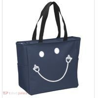 Funny Smile Face Middle Finger Sarcasm Meme Quote Gift Tote Bag thumb 2