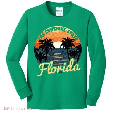 Florida Sunset Kids Long Sleeve Shirt