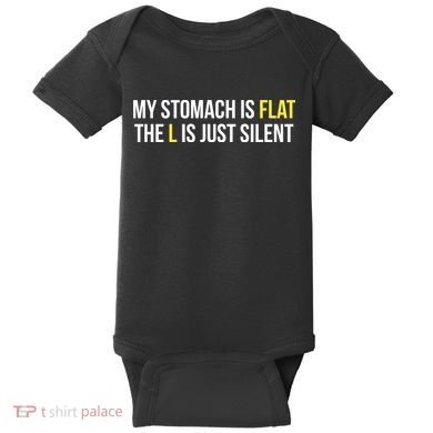 Flat Stomach Funny Saying Baby Bodysuit