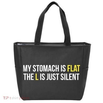 Flat Stomach Funny Saying Tote Bag