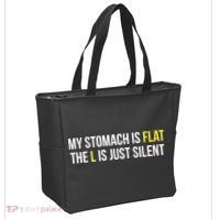 Flat Stomach Funny Saying Tote Bag thumb 2