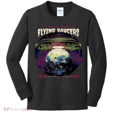 Flying Saucers Kids Long Sleeve Shirt