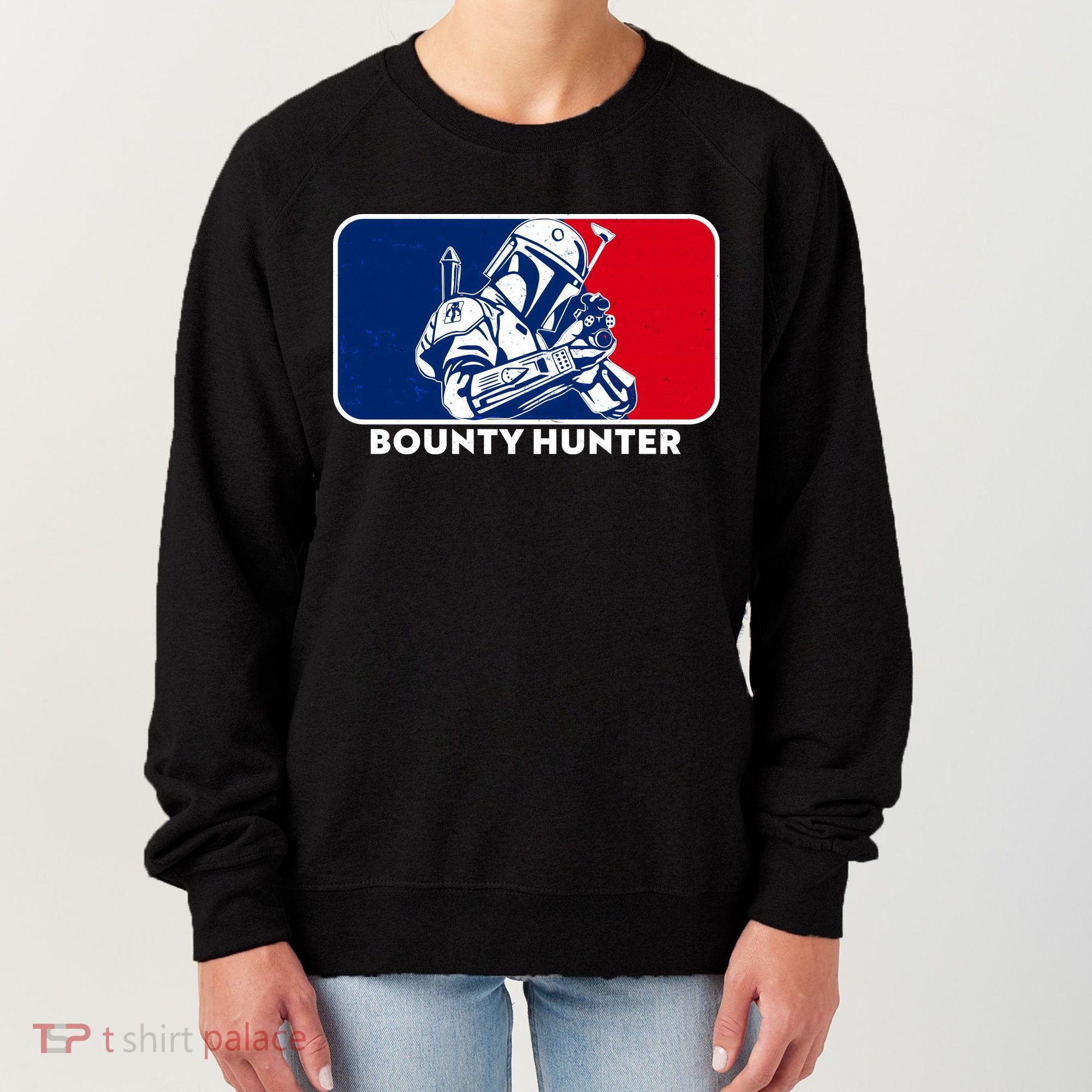 Funny Sci Fi Bounty Hunter Sports Logo Women's Sweatshirt