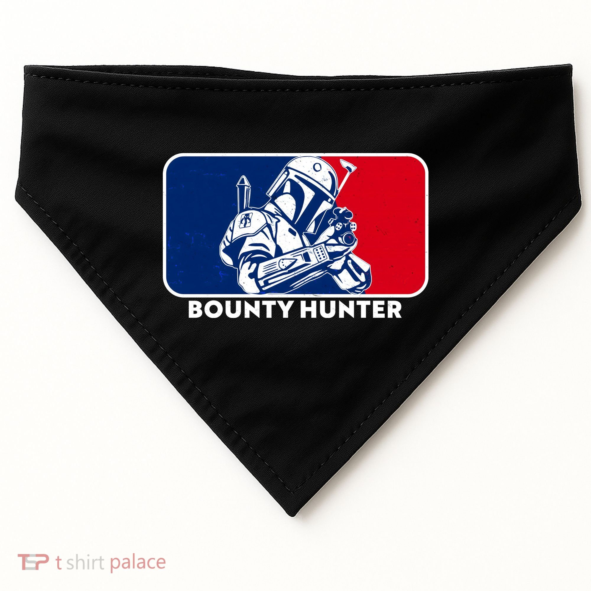 Funny Sci Fi Bounty Hunter Sports Logo USA-Made Doggie Bandana