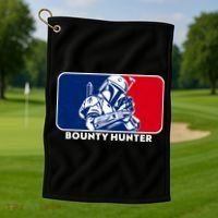 Funny Sci Fi Bounty Hunter Sports Logo Golf Towel thumb 1