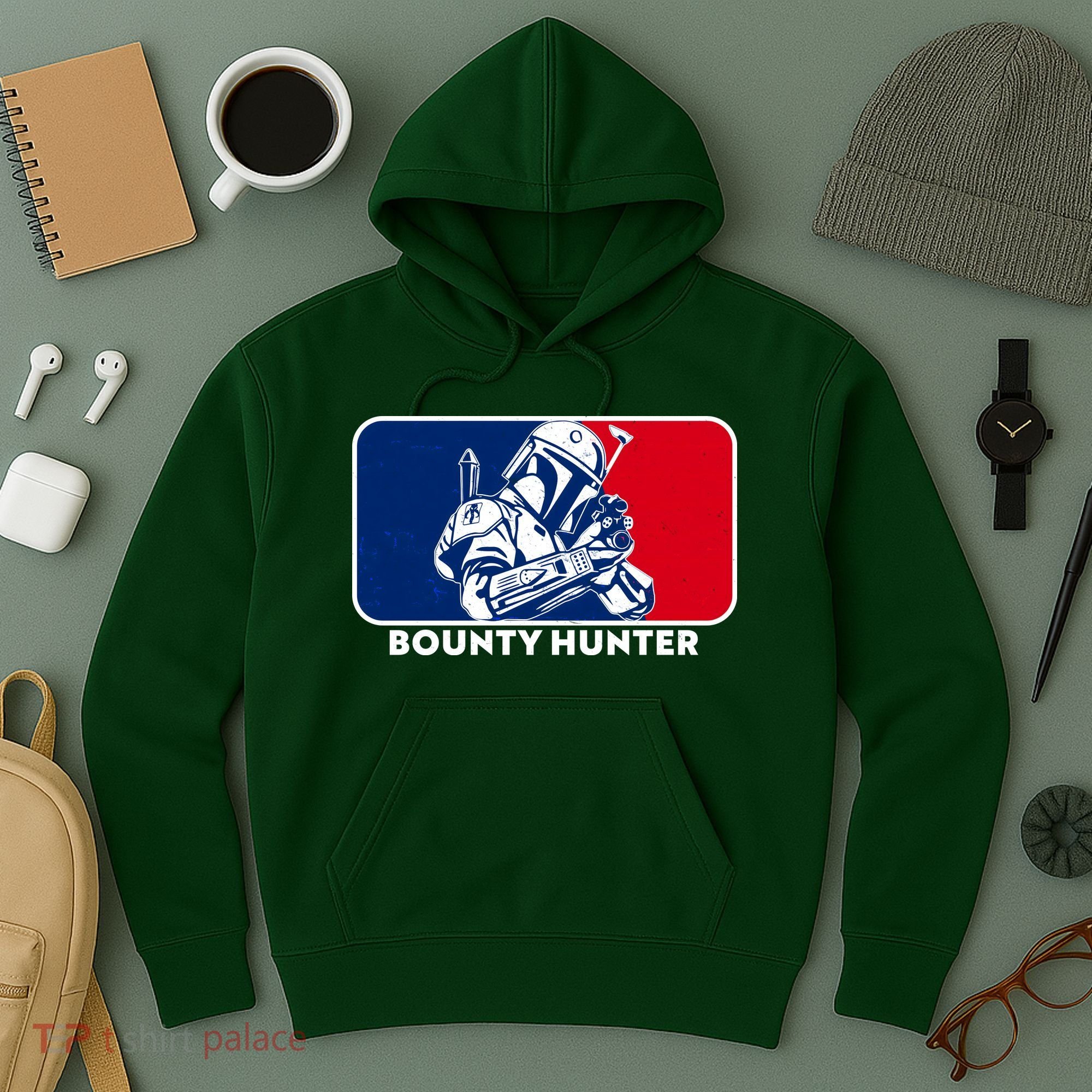 Funny Sci Fi Bounty Hunter Sports Logo Hoodie