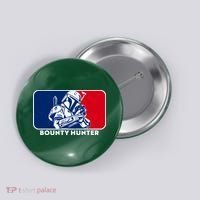 Funny Sci Fi Bounty Hunter Sports Logo Button thumb 0