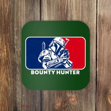 Funny Sci Fi Bounty Hunter Sports Logo Coaster