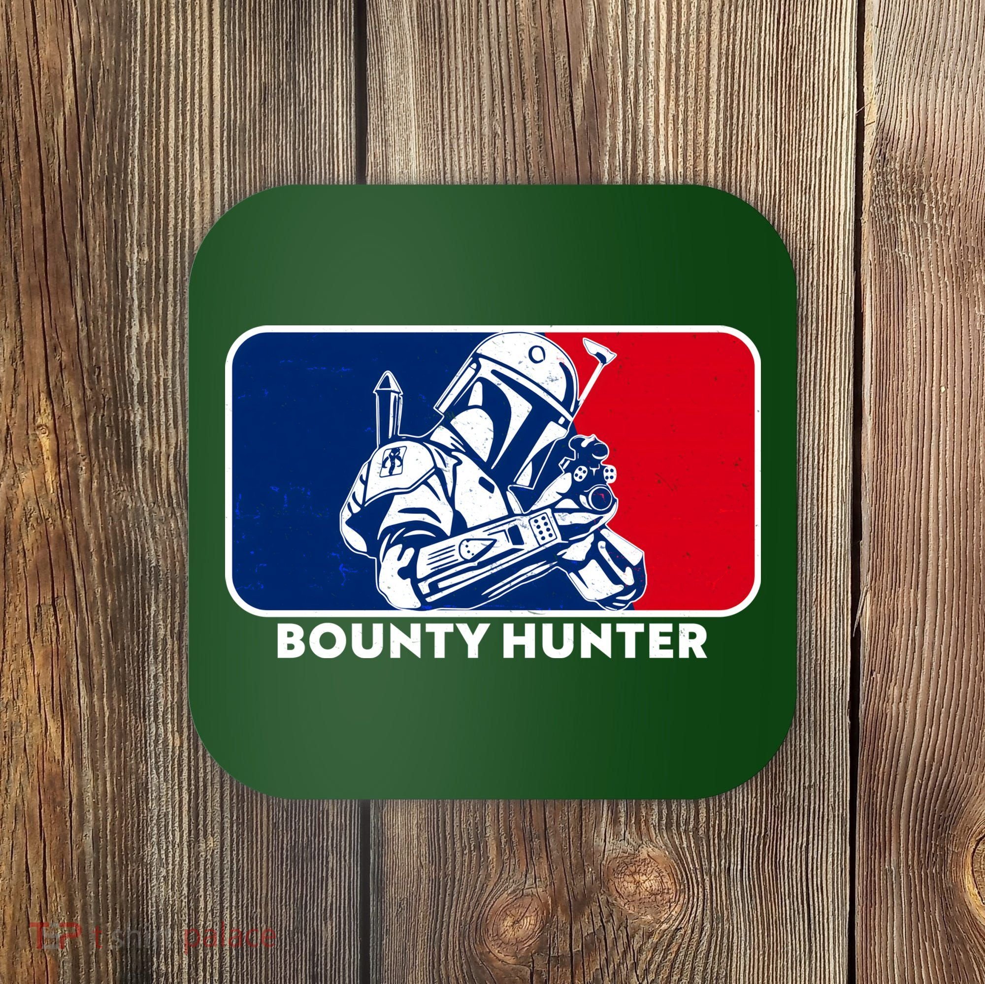Funny Sci Fi Bounty Hunter Sports Logo Coaster