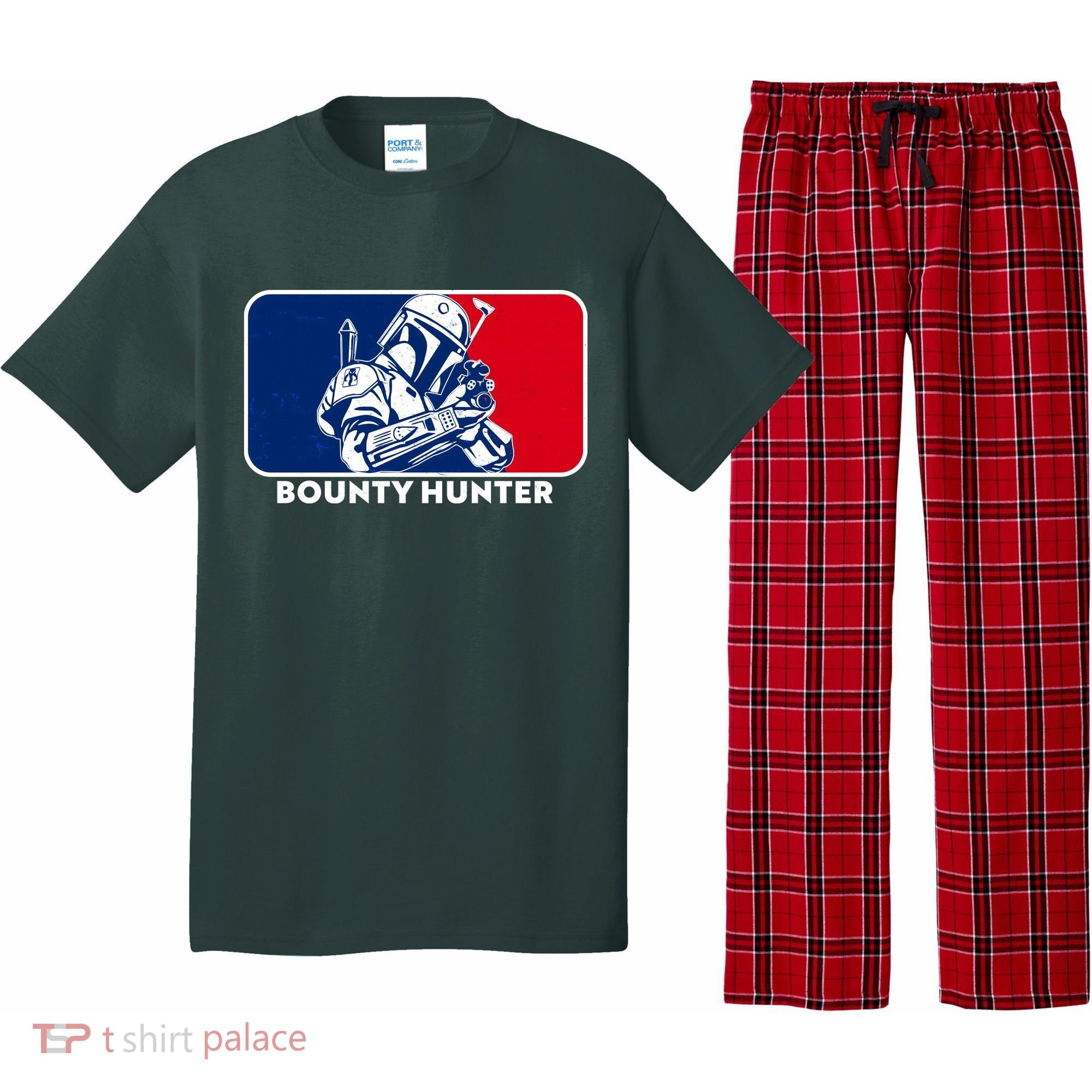 Funny Sci Fi Bounty Hunter Sports Logo Pajama Set
