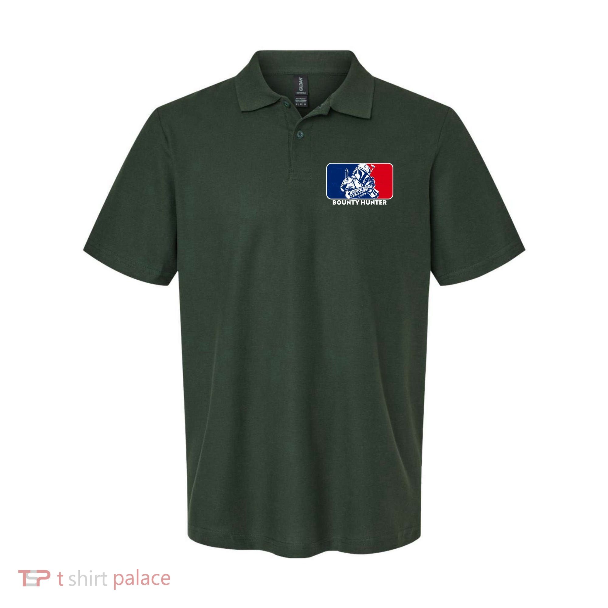 Funny Sci Fi Bounty Hunter Sports Logo Polo