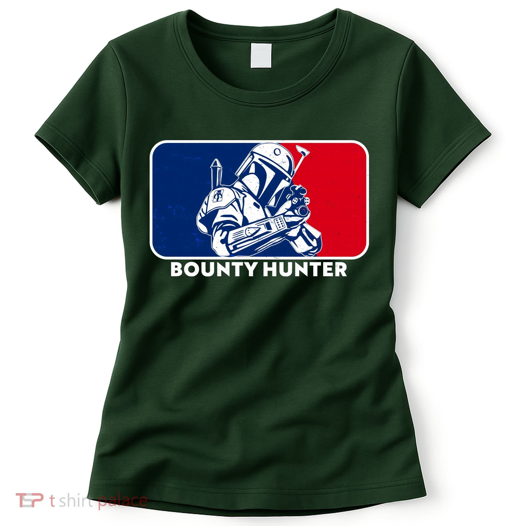 Funny Sci Fi Bounty Hunter Sports Logo Women's T-Shirt
