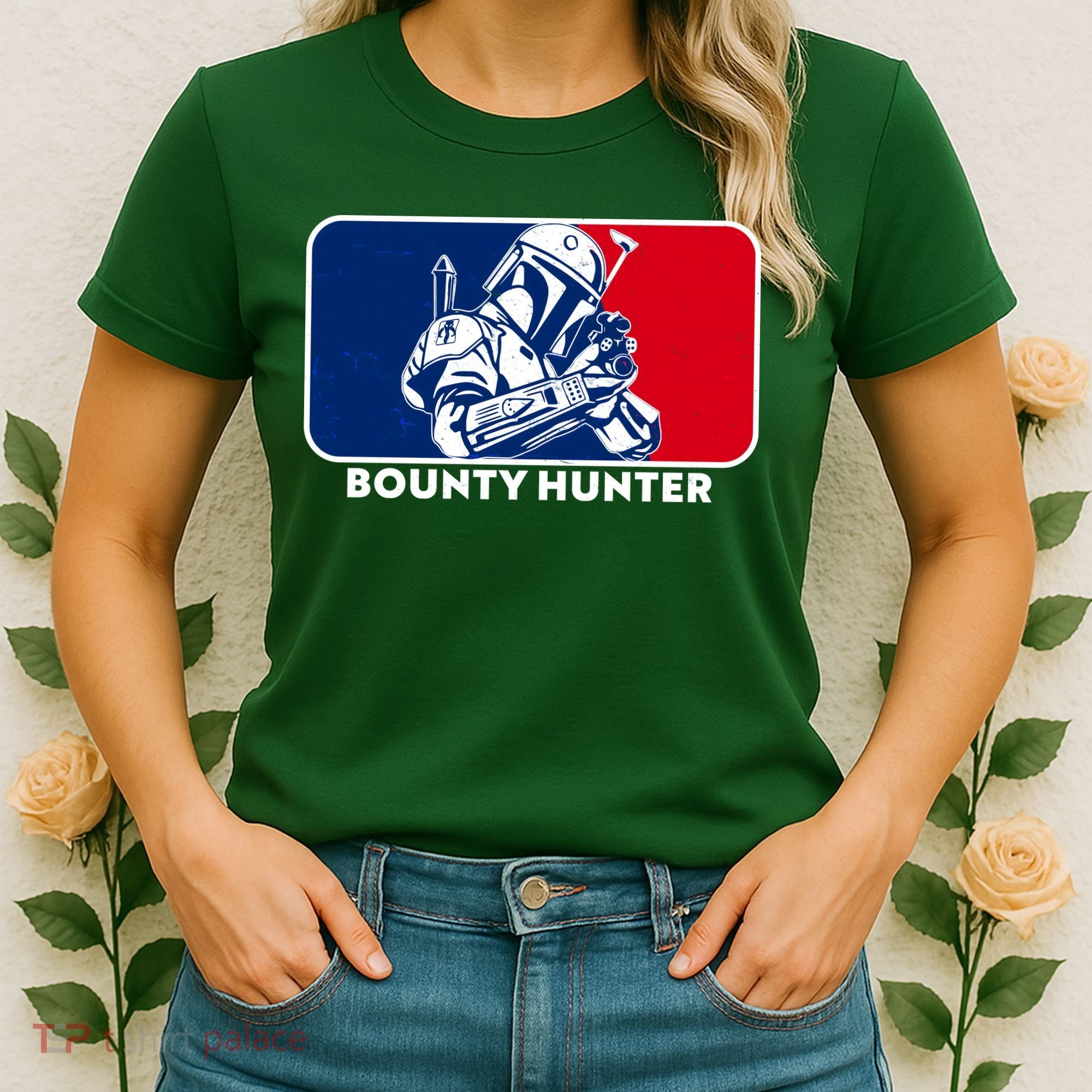 Funny Sci Fi Bounty Hunter Sports Logo Women's T-Shirt