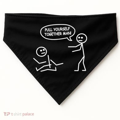 Funny Stick Figure Joke Pull Yourself Together Man USA-Made Doggie Bandana