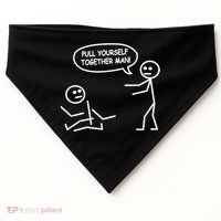 Funny Stick Figure Joke Pull Yourself Together Man USA-Made Doggie Bandana thumb 0