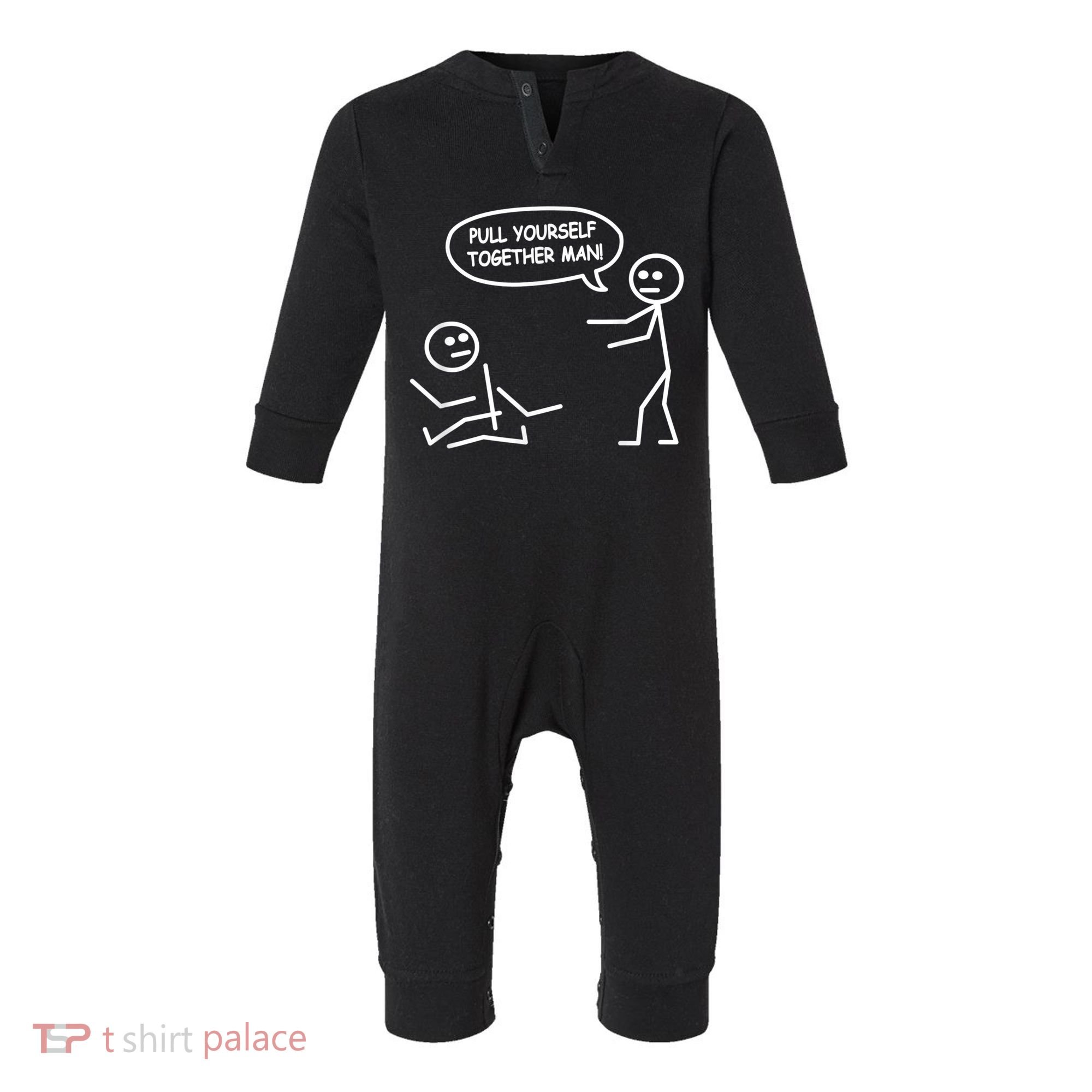 Funny Stick Figure Joke Pull Yourself Together Man Infant Fleece One Piece