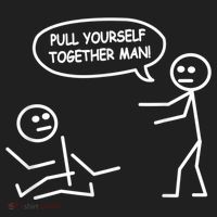 Funny Stick Figure Joke Pull Yourself Together Man Five-Panel Snapback Cap thumb 2