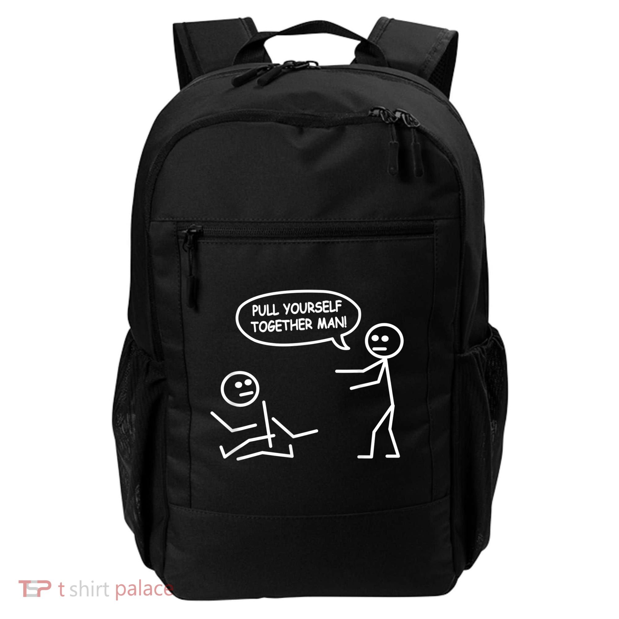 Funny Stick Figure Joke Pull Yourself Together Man Backpack