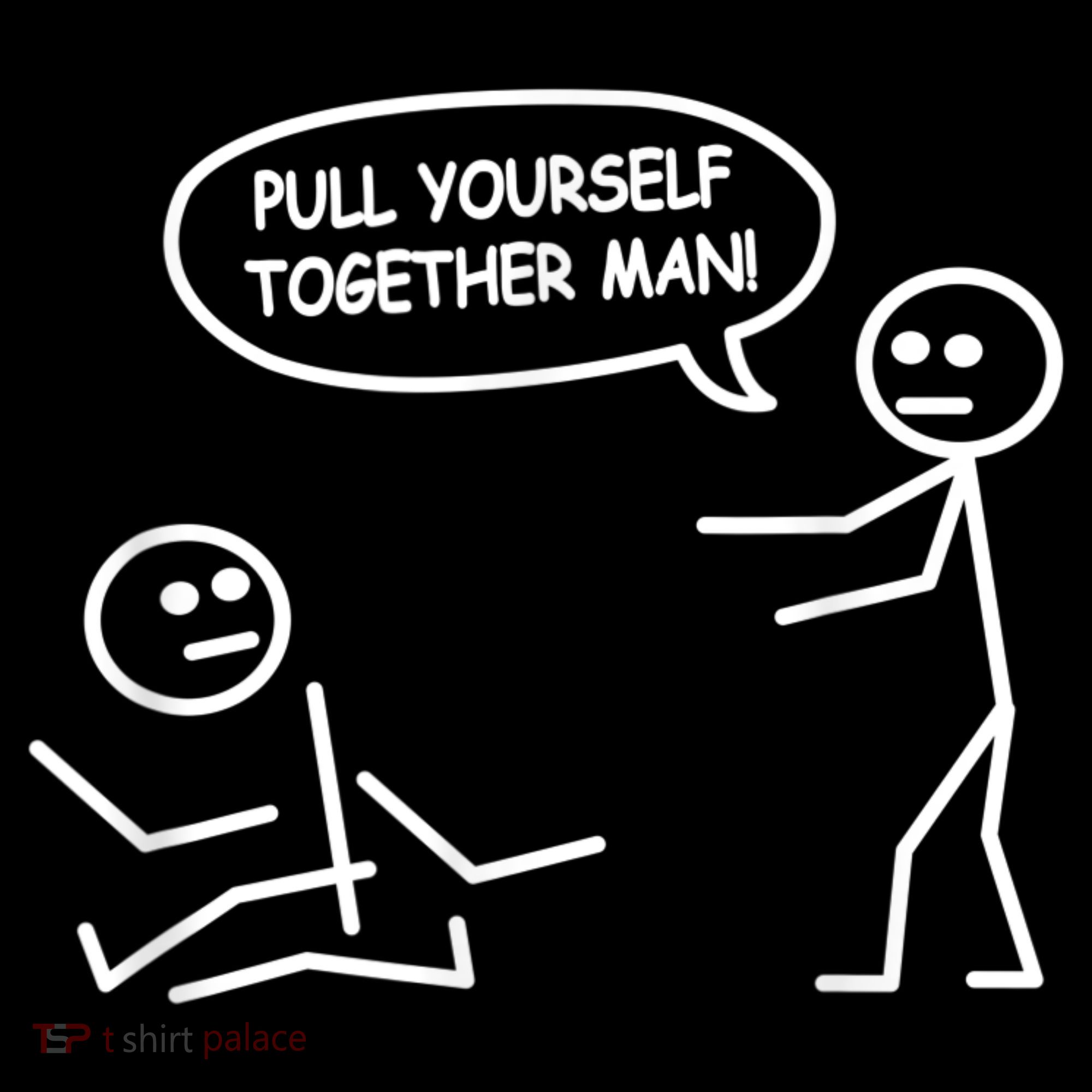 Funny Stick Figure Joke Pull Yourself Together Man Bucket Hat