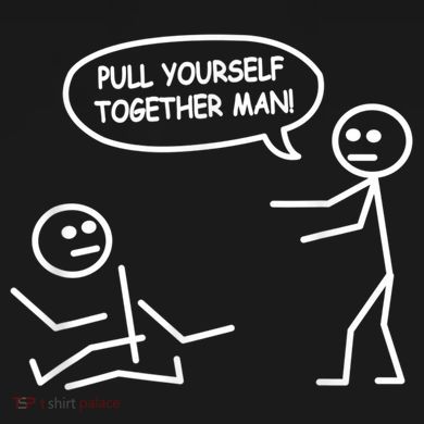 Funny Stick Figure Joke Pull Yourself Together Man Flat Bill Trucker Hat