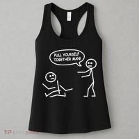Funny Stick Figure Joke Pull Yourself Together Man Women's Tank Top thumb 3