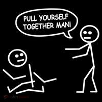 Funny Stick Figure Joke Pull Yourself Together Man Baby Bodysuit thumb 2