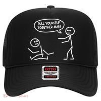 Funny Stick Figure Joke Pull Yourself Together Man Hat thumb 0